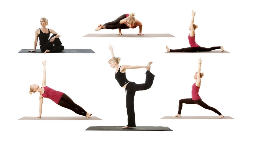 Photo & Art Print Vector set of yoga poses isolated on white background