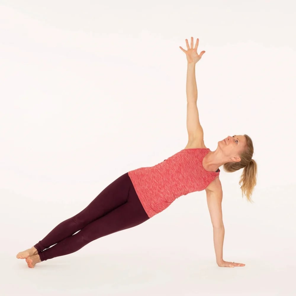 Side plank variations yoga asanas set Royalty Free Vector